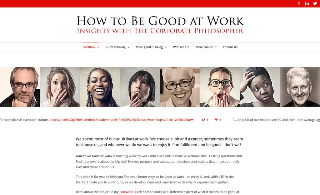 'How to Be Good at Work' | website design | The Big Ideas Collective