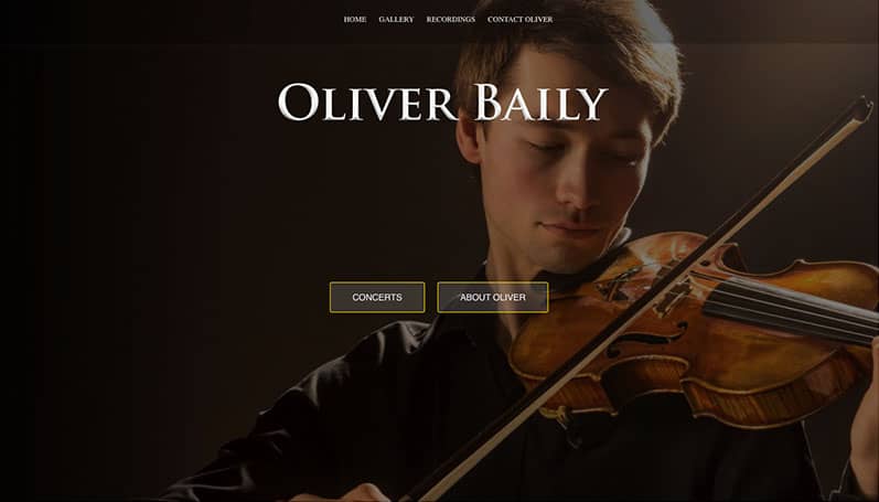Oliver Baily - website design by The Big Ideas Collective