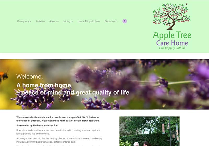 Apple Tree Care Home - website design by The Big Ideas Collective